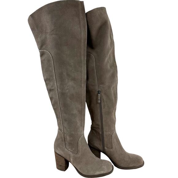 Kelsi Dagger NWOB Brooklyn Logan Gray Taupe Over The Knee Boot Size 11 Suede - Picture 1 of 6